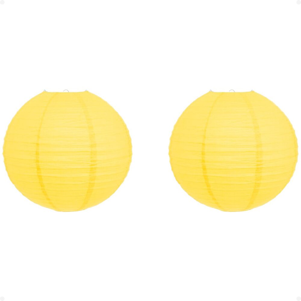 Kit 2 Luminária Japonesa Decoração Oriental Papel Amarela 60 cm - Imagem 1