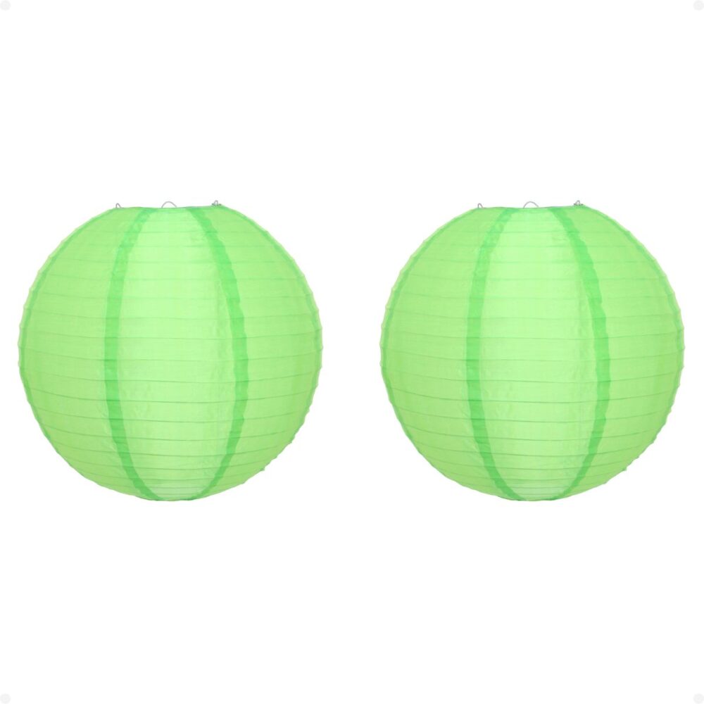 Kit 2 Luminária Japonesa Decoração Oriental Papel Verde 60 cm - Imagem 1