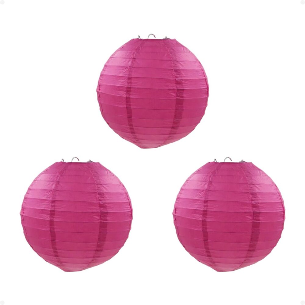 Kit 3 Luminária Japonesa Decoração Oriental Papel Vinho 60 cm - Imagem 1