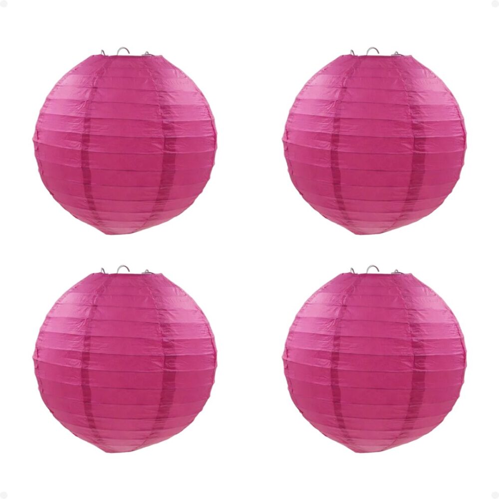 Kit 4 Luminária Japonesa Decoração Oriental Papel Vinho 60 cm - Imagem 1