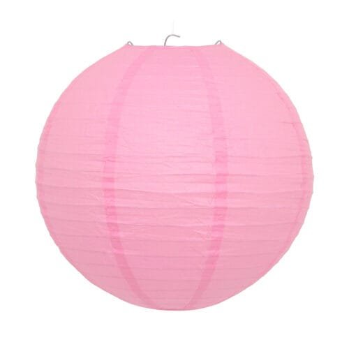 Luminária Japonesa Decoração Oriental Papel Rosa Claro 30 cm