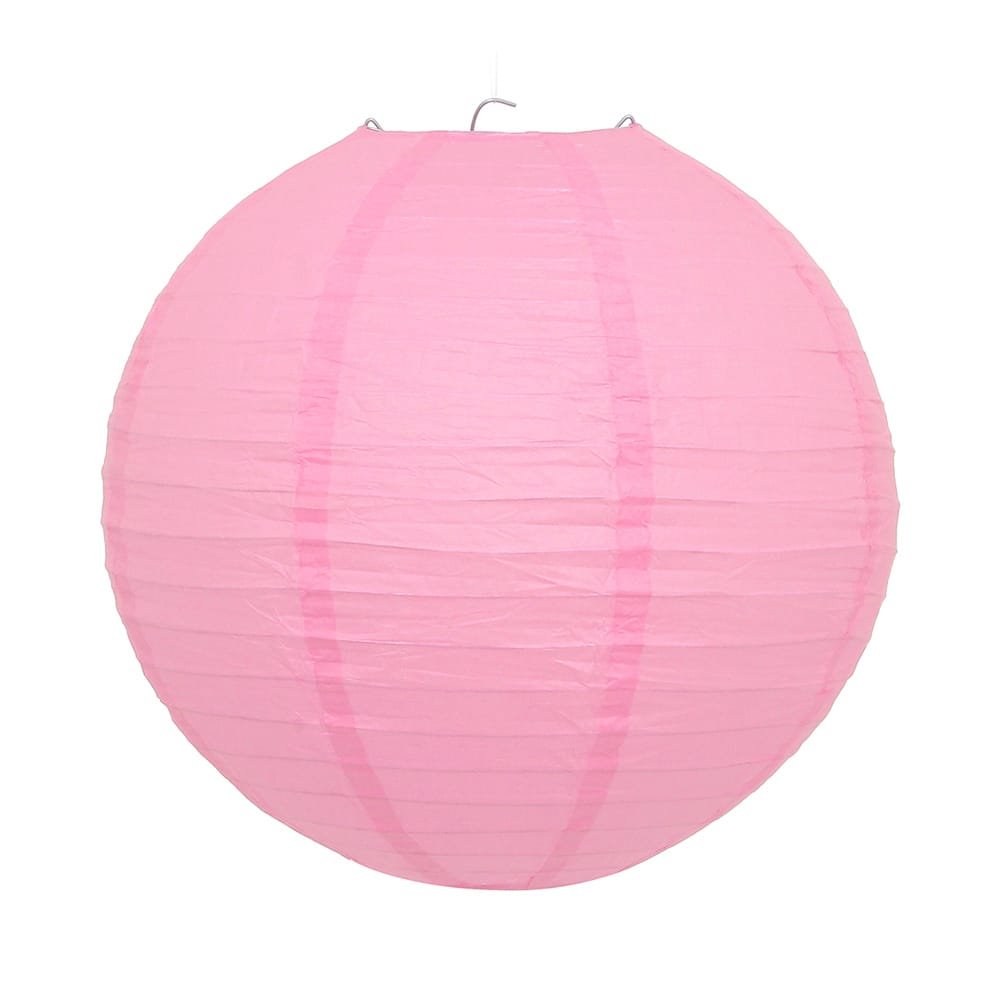 15133515008-luminaria-papel-35-cm-rosa-claro-3.jpg Kit 2 Luminárias Japonesas Decoração Oriental Papel Rosa Claro 30 cm - Imagem 1