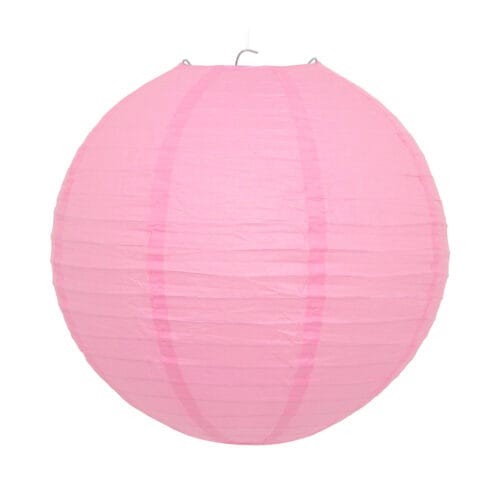 Luminária Japonesa Decoração Oriental Papel Rosa Claro 40 cm