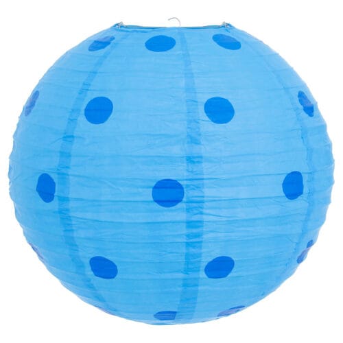 Luminária Japonesa Decoração Oriental Papel Azul Poá 40 cm