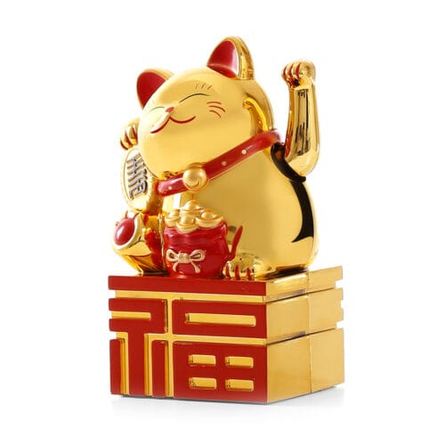 Gato da Sorte Japonês Decoração Oriental 74130 Branco 13,0 cm