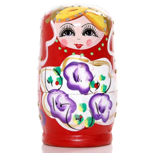 Boneca Russa Matrioska Madeira Vermelha 11,0 cm