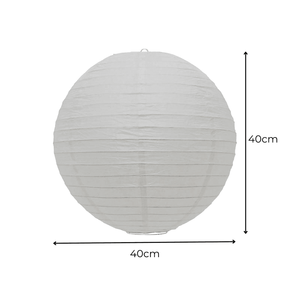 Luminária Japonesa Decoração Oriental Papel Branca 40 cm - Imagem 2