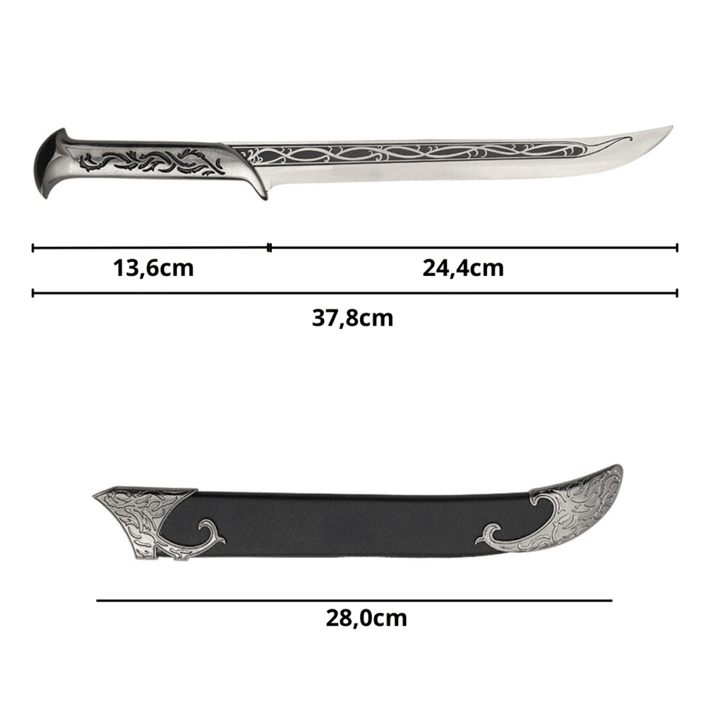 Facão Faca Decorativo Prata Preto 40 cm - Imagem 4