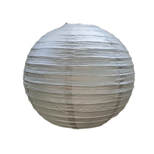 Luminária Japonesa Decoração Oriental Papel Prata 30 cm