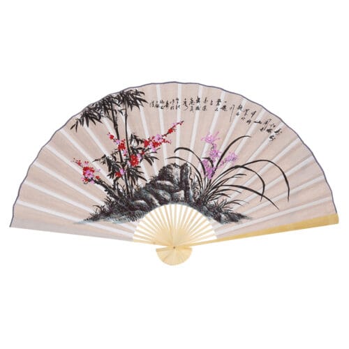 Leque Decoração Oriental Japonês Parede Gigante 160 cm Gelo Bambu